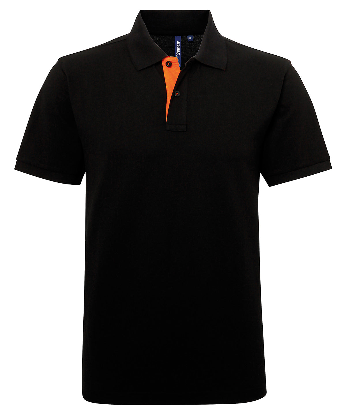 Men's classic fit contrast polo - Black/Orange