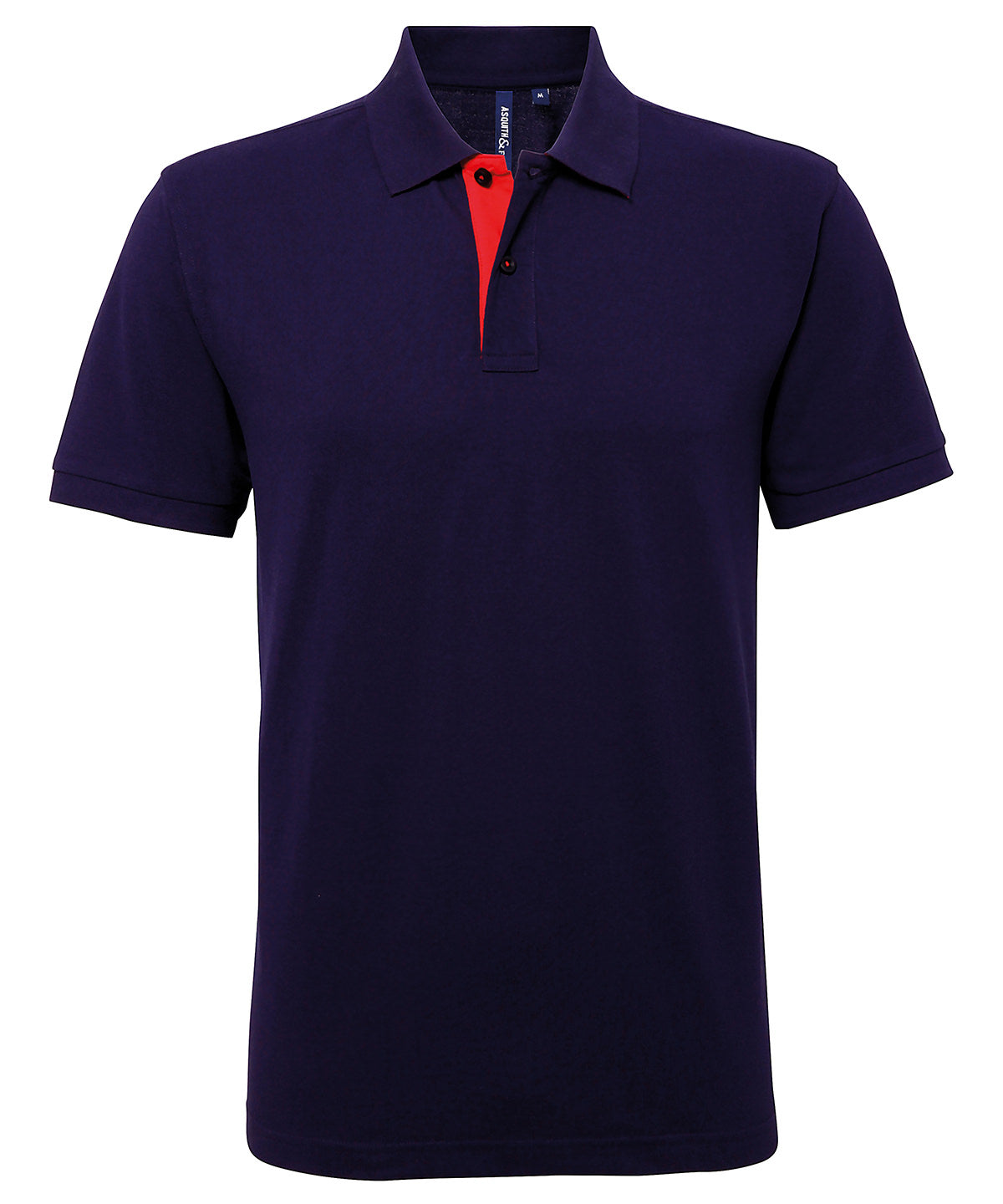 Men's classic fit contrast polo - Navy/Red