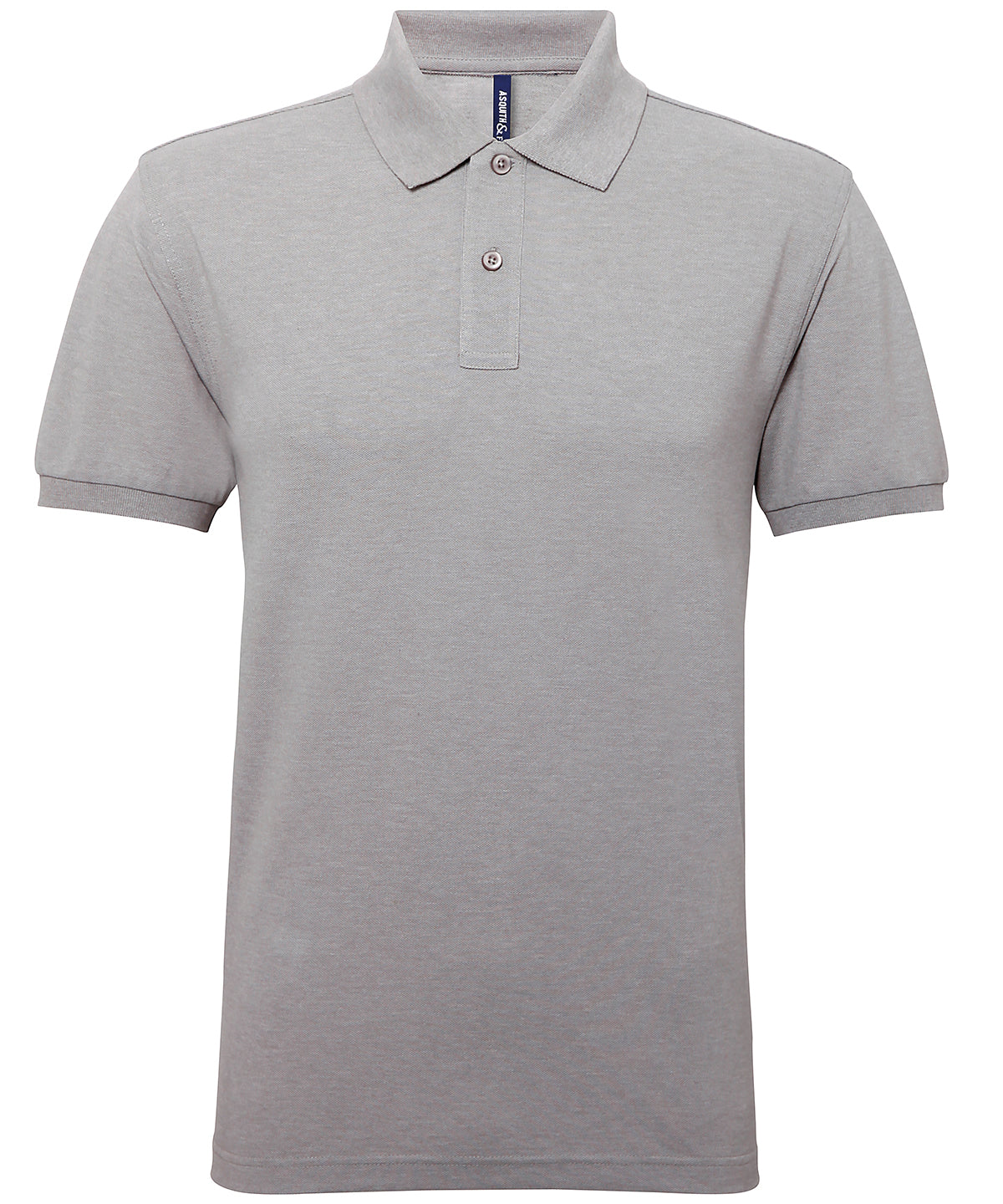 Men’s polycotton blend polo - Heather Grey