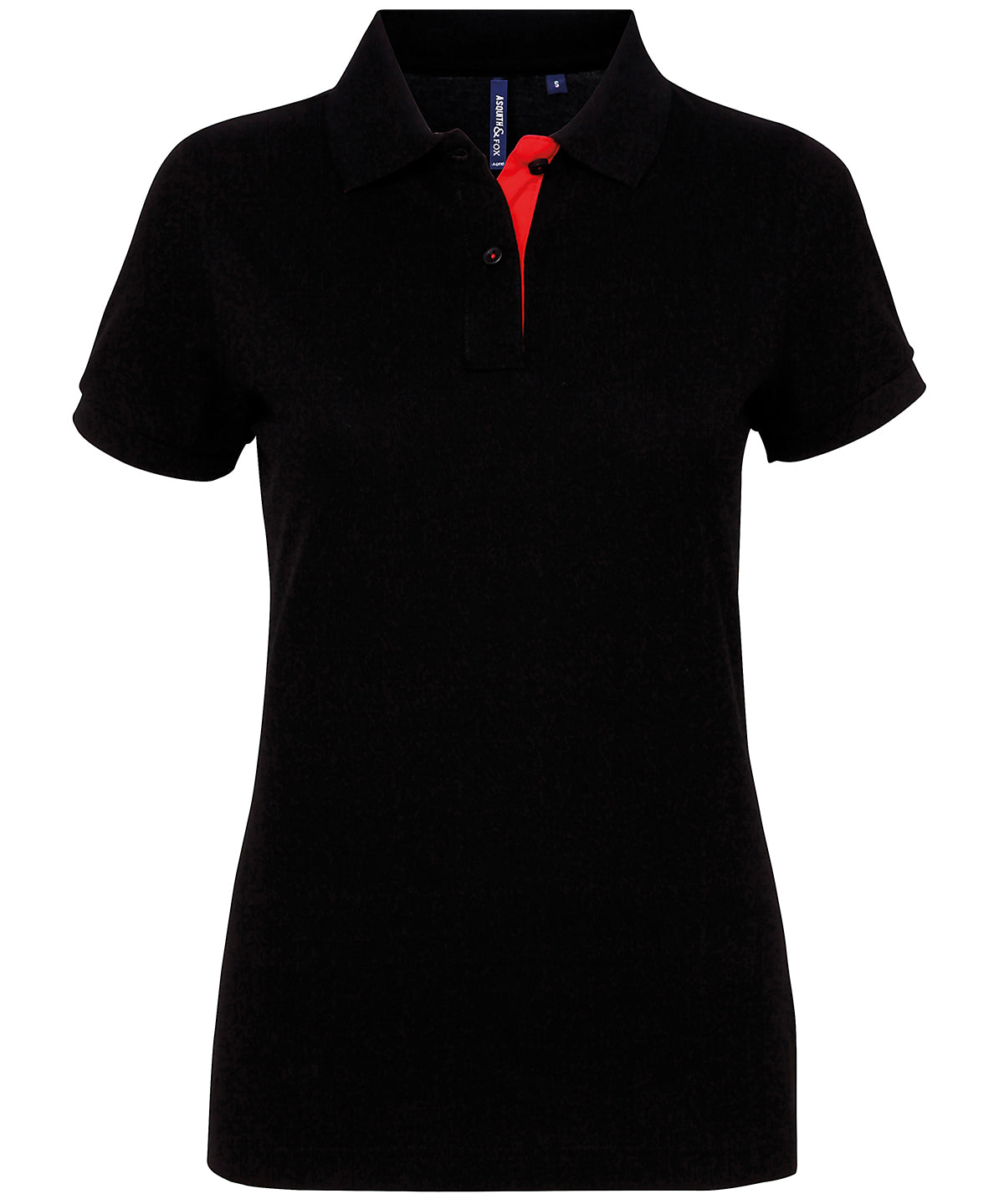 Women's contrast polo - Black/Red