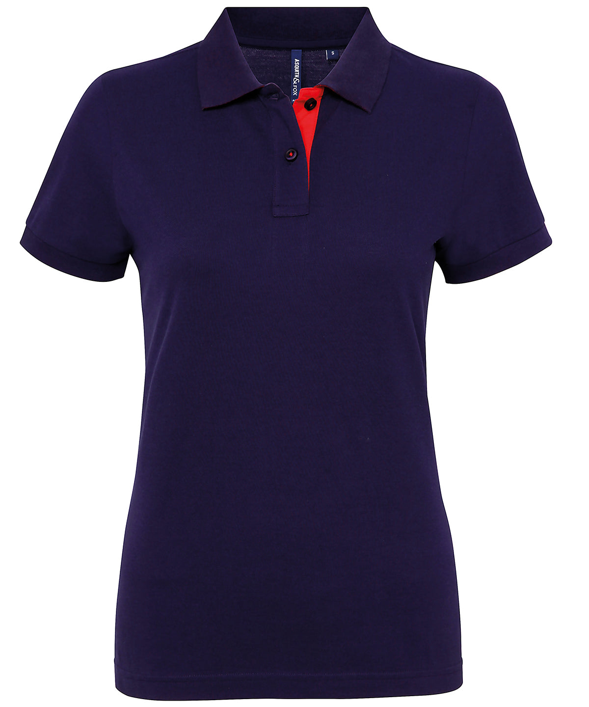 Women's contrast polo - Navy/Red