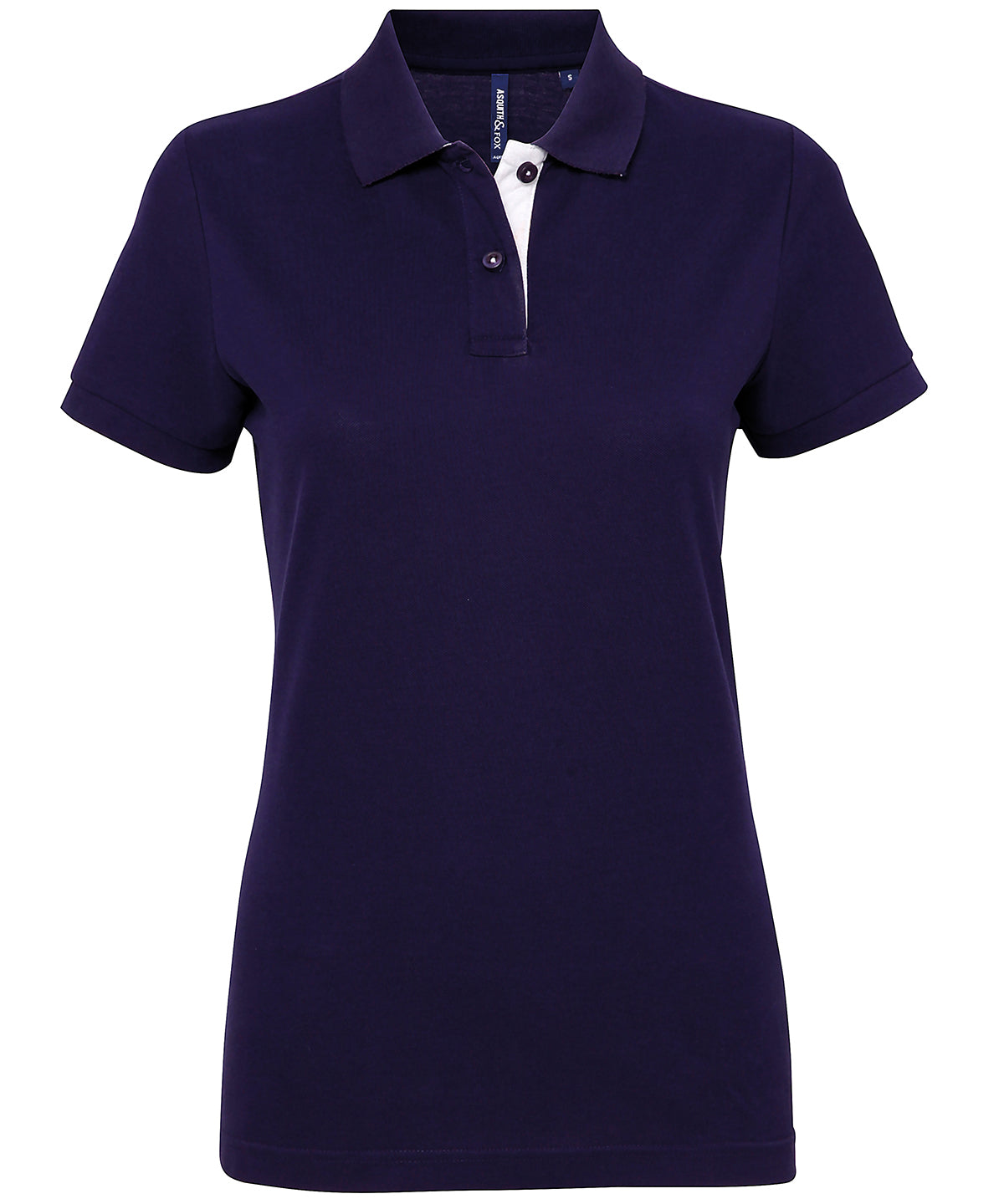 Women's contrast polo - Navy/White