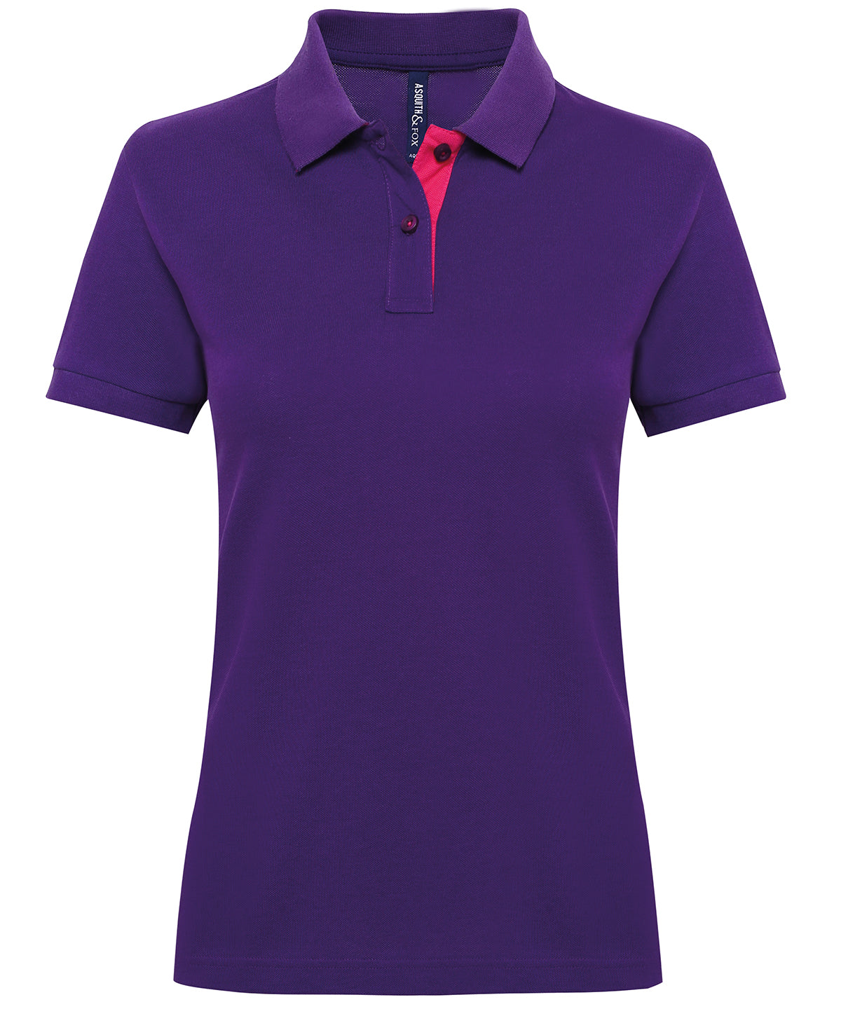 Women's contrast polo - Purple/Pink