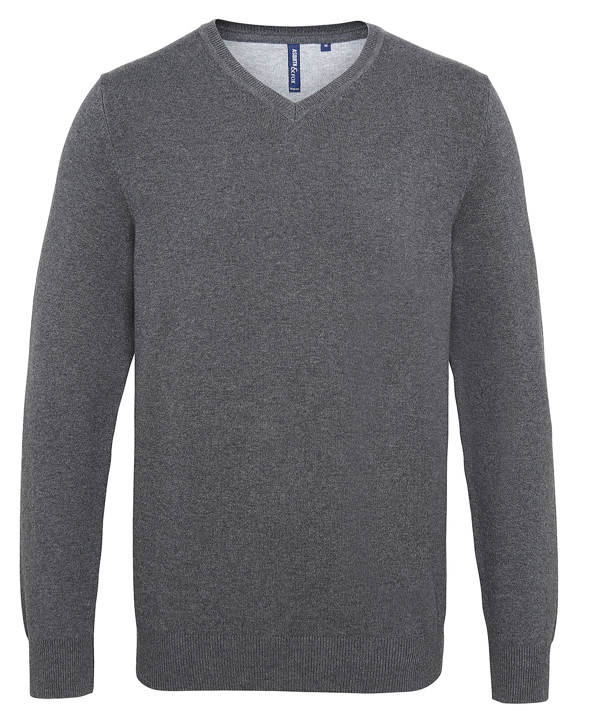 Men's cotton blend v-neck sweater - Charcoal