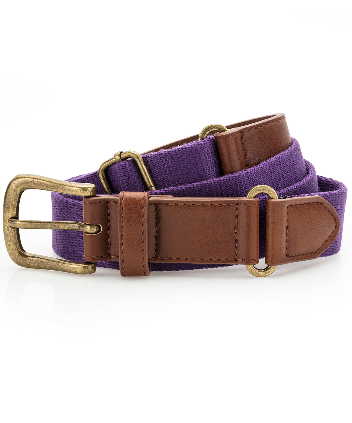 Faux leather and canvas belt - Purple