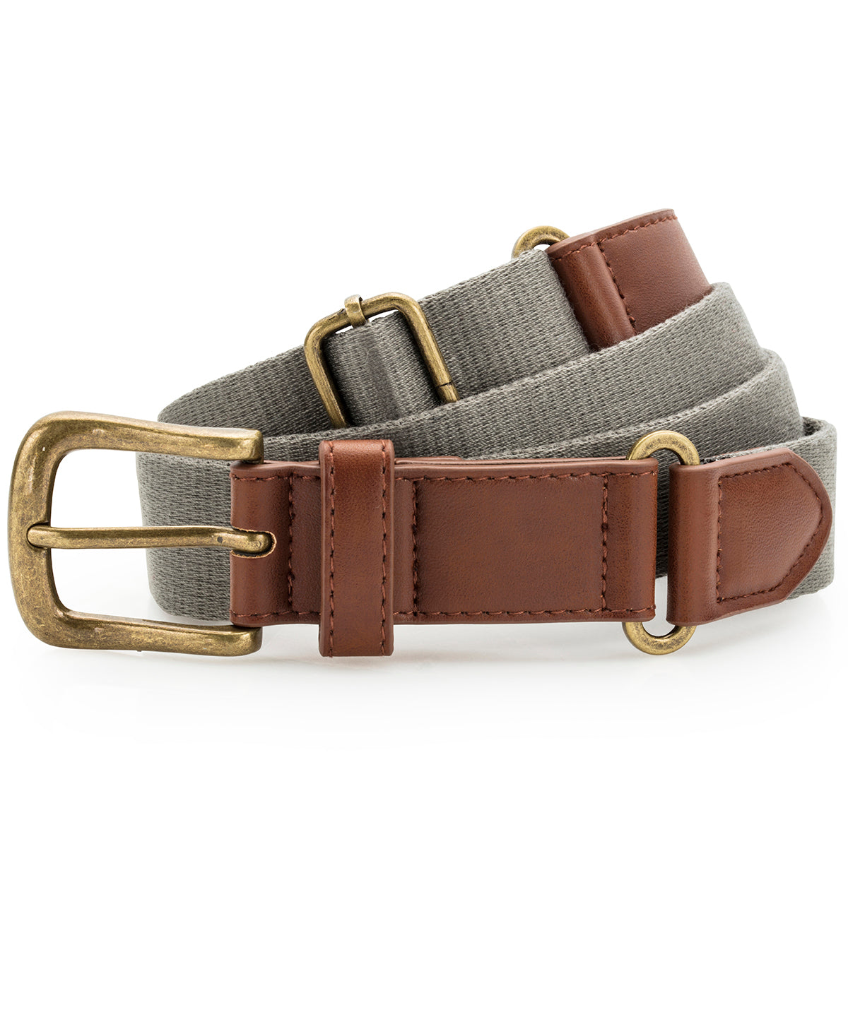 Faux leather and canvas belt - Slate