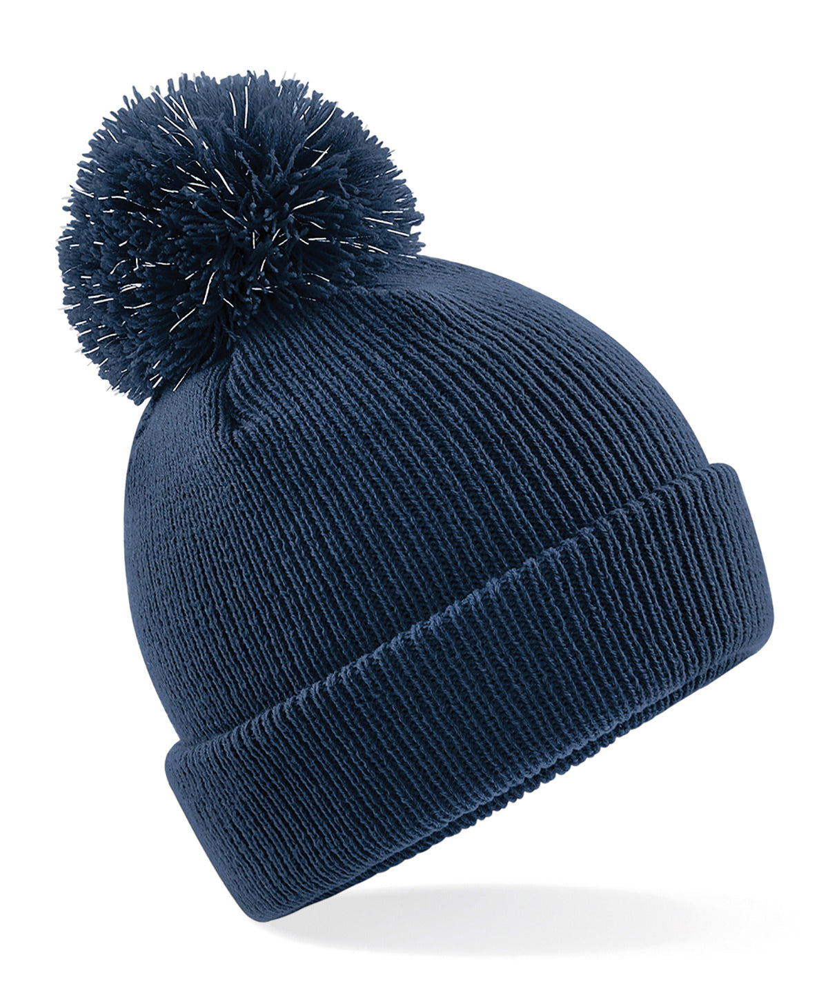 Junior reflective bobble beanie - French Navy