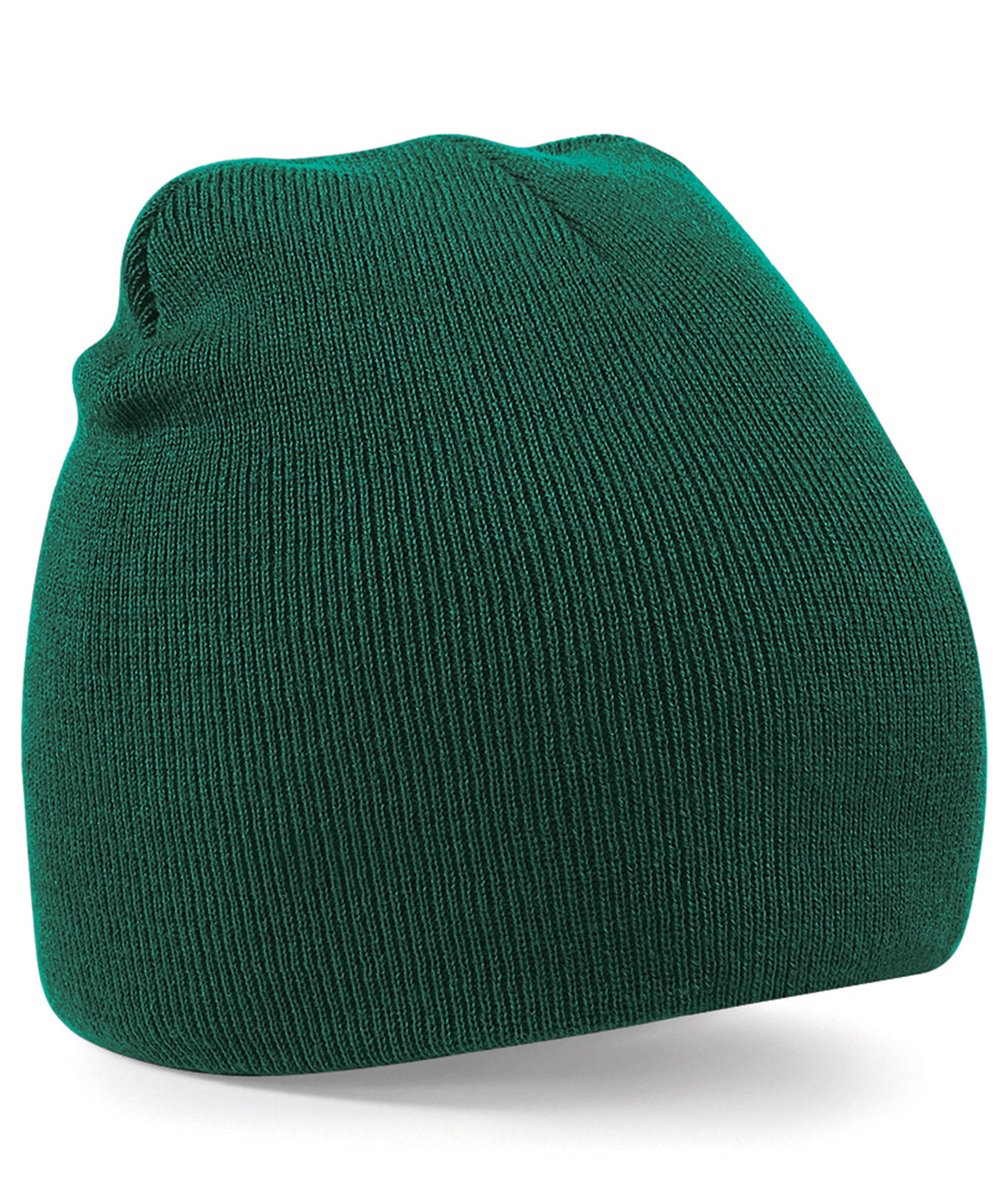 Two-tone pull-on beanie - Bottle Green