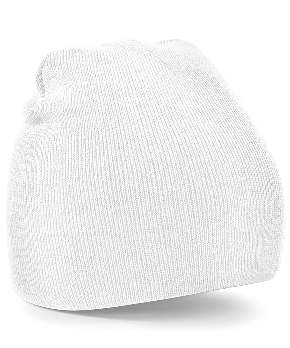 Two-tone pull-on beanie - White