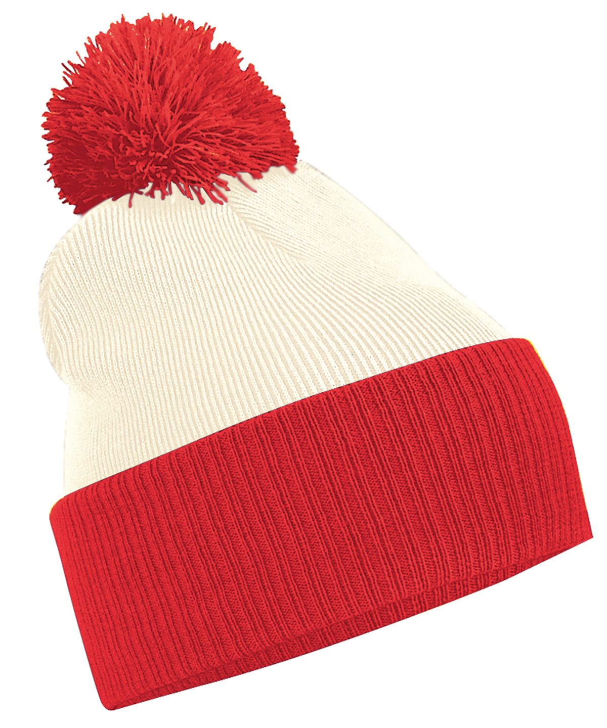 Snowstar® two-tone beanie - Off White/Bright Red