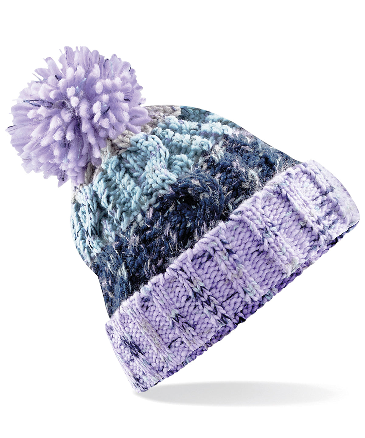 Corkscrew pom pom beanie - Lavender Fizz