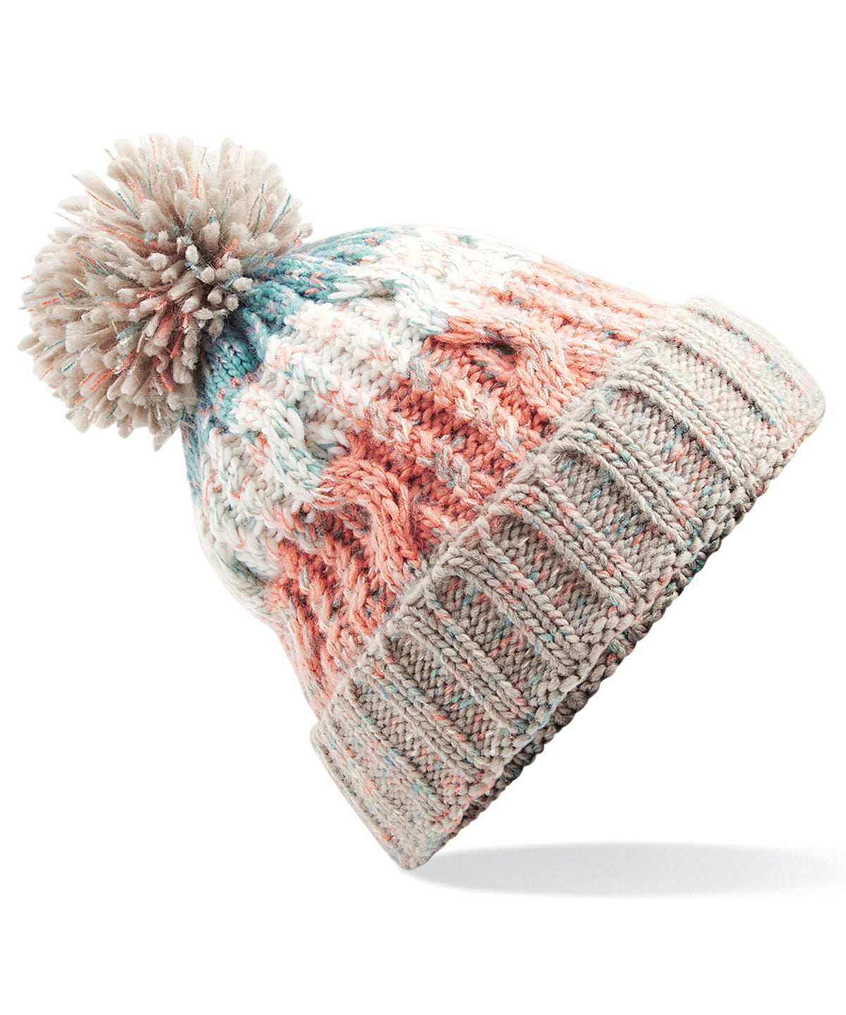 Corkscrew pom pom beanie - Milkshake Mix