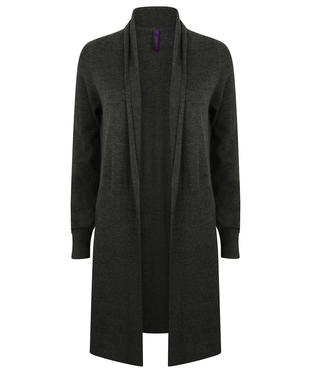 Women's longline open cardigan - Grey Marl