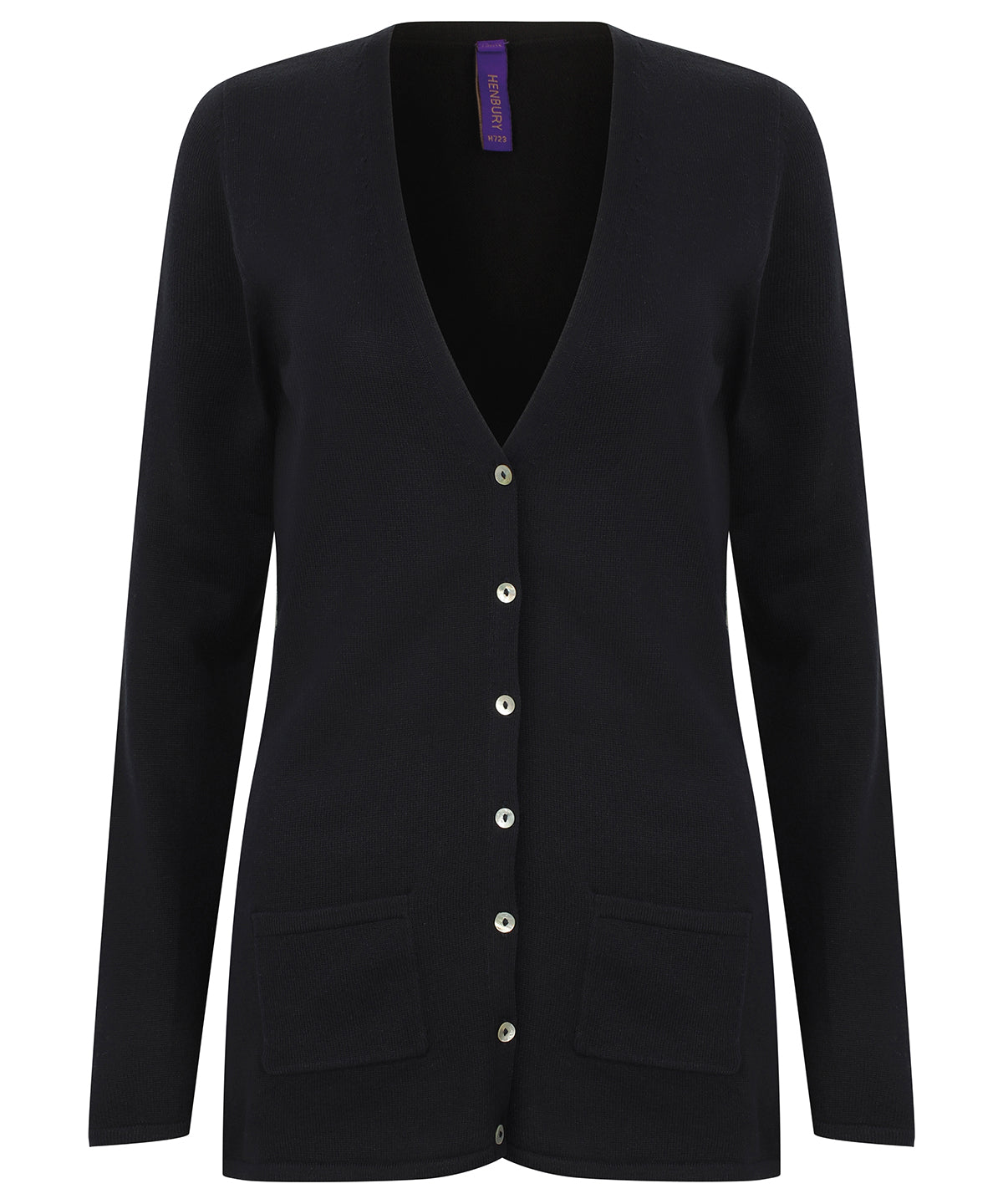 Women's v-button cardigan - Navy