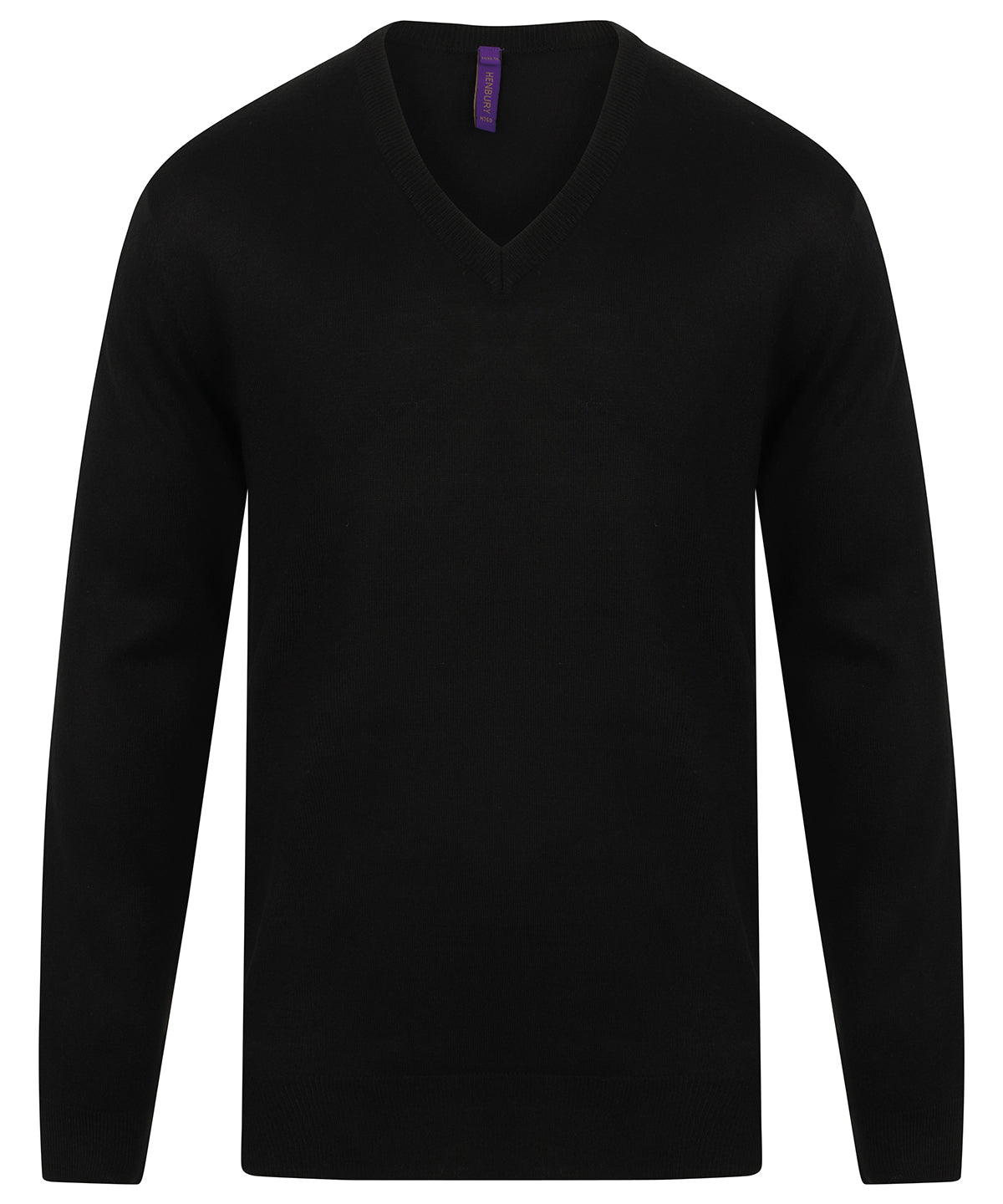 Cashmere touch acrylic v-neck jumper - Navy