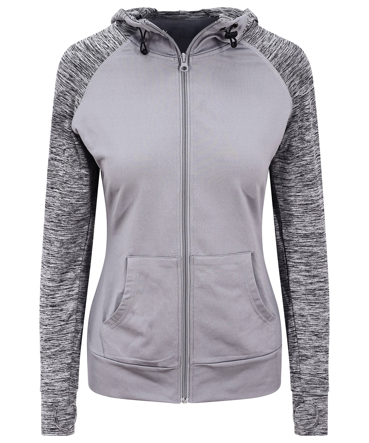 Women's cool contrast zoodie - Grey/Grey Melange