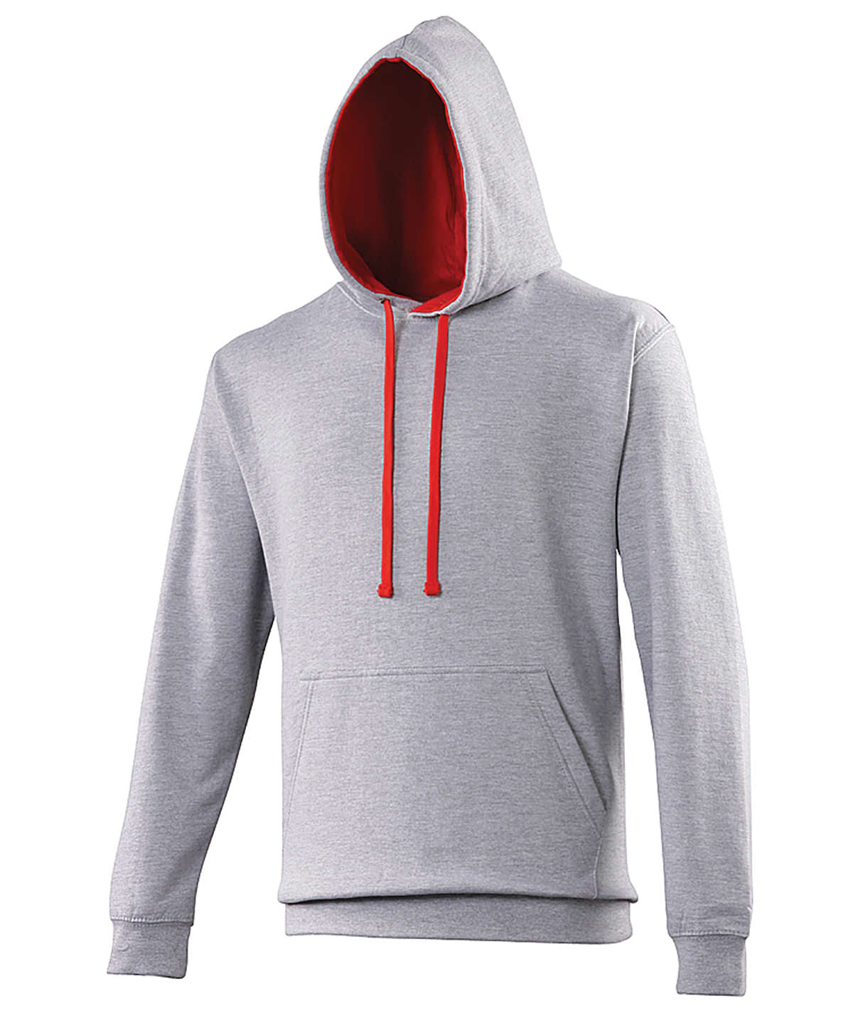 Varsity hoodie - Heather Grey/Fire Red