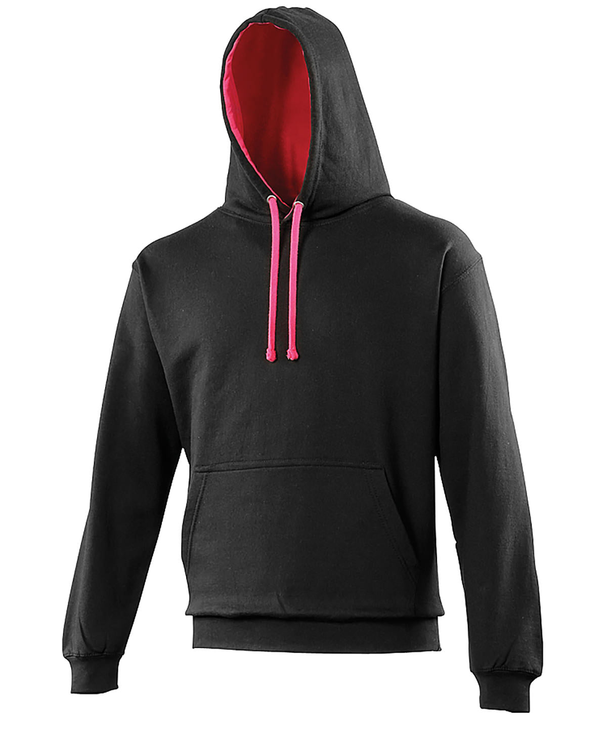 Varsity hoodie - Jet Black/Hot Pink