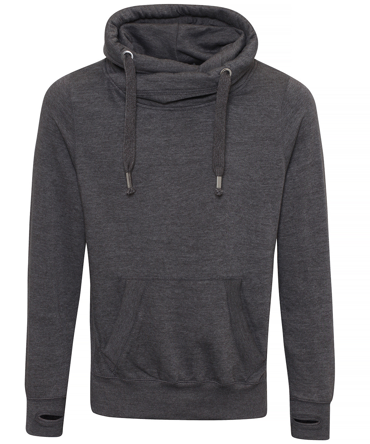Cross neck hoodie - Charcoal