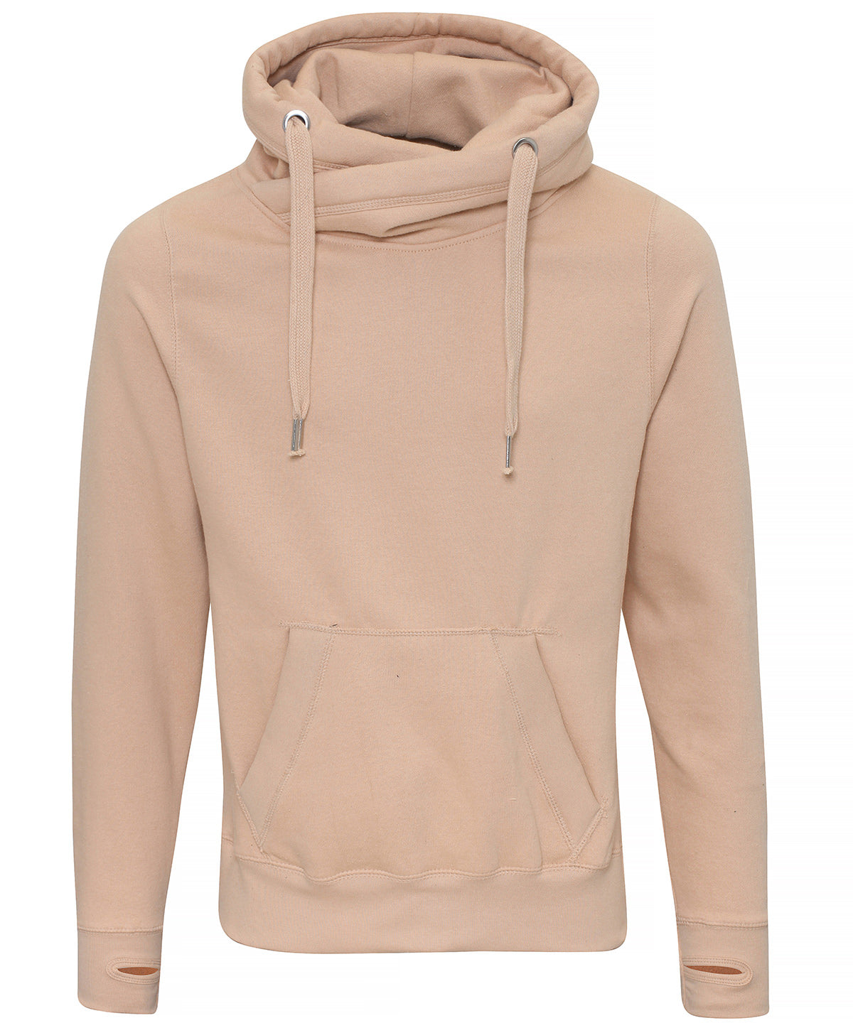 Cross neck hoodie - Nude
