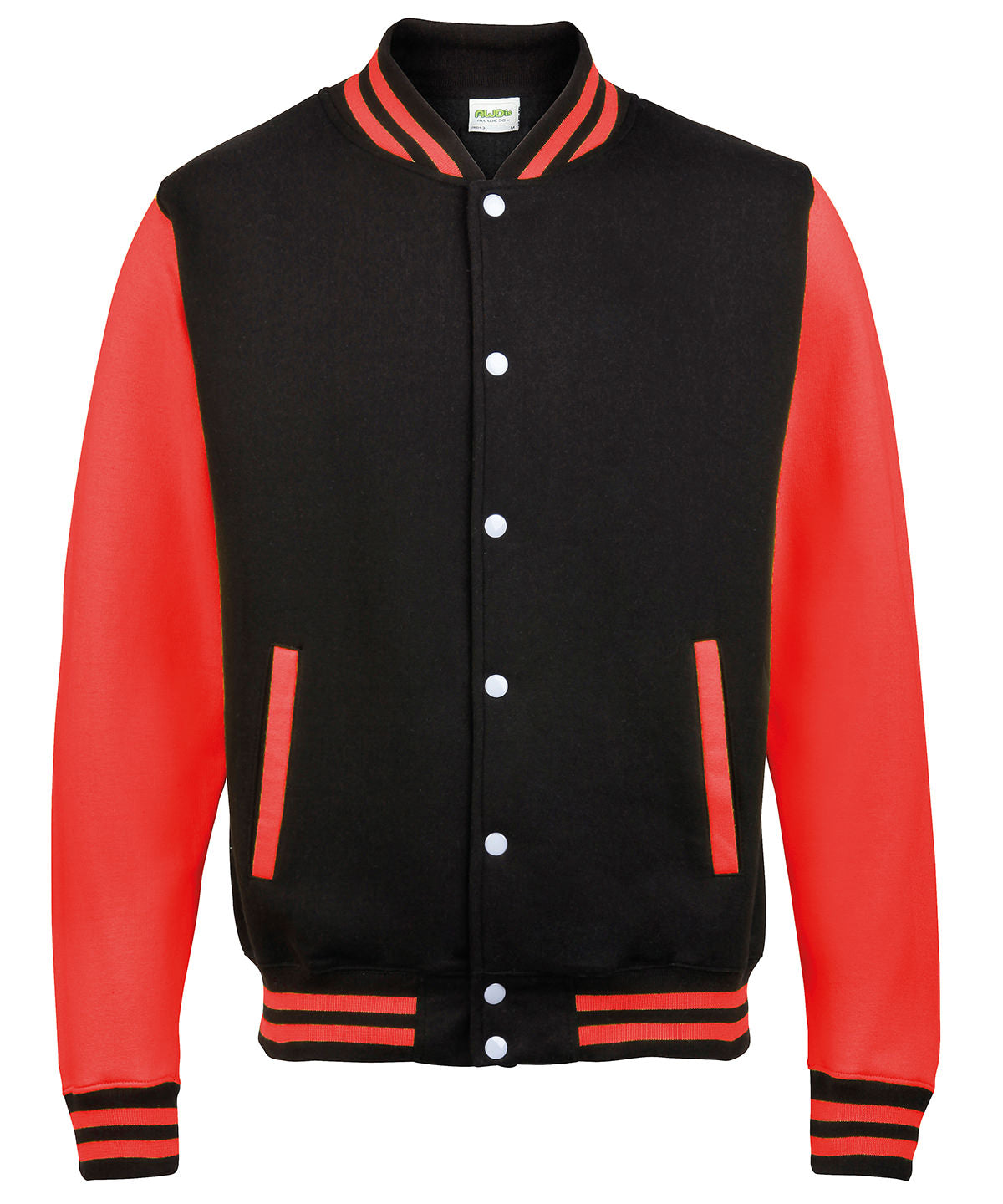 Varsity jacket - Jet Black/Fire Red