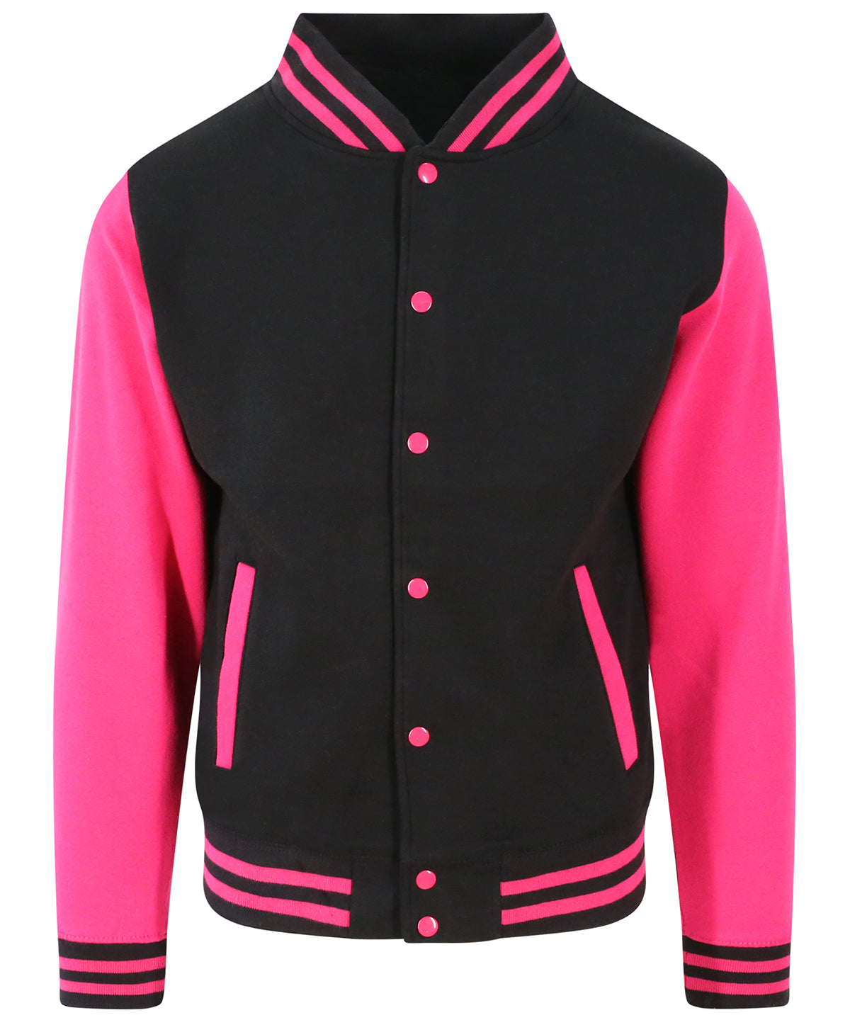 Varsity jacket - Jet Black/Hot Pink