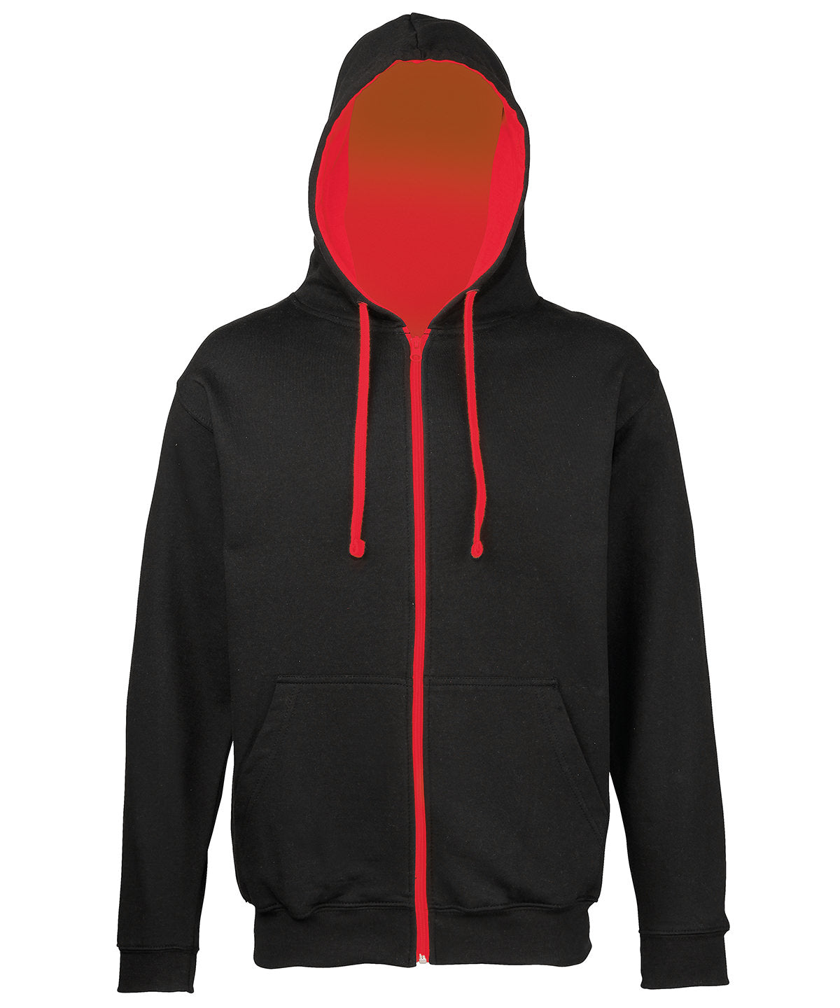 Varsity zoodie - Jet Black/Fire Red