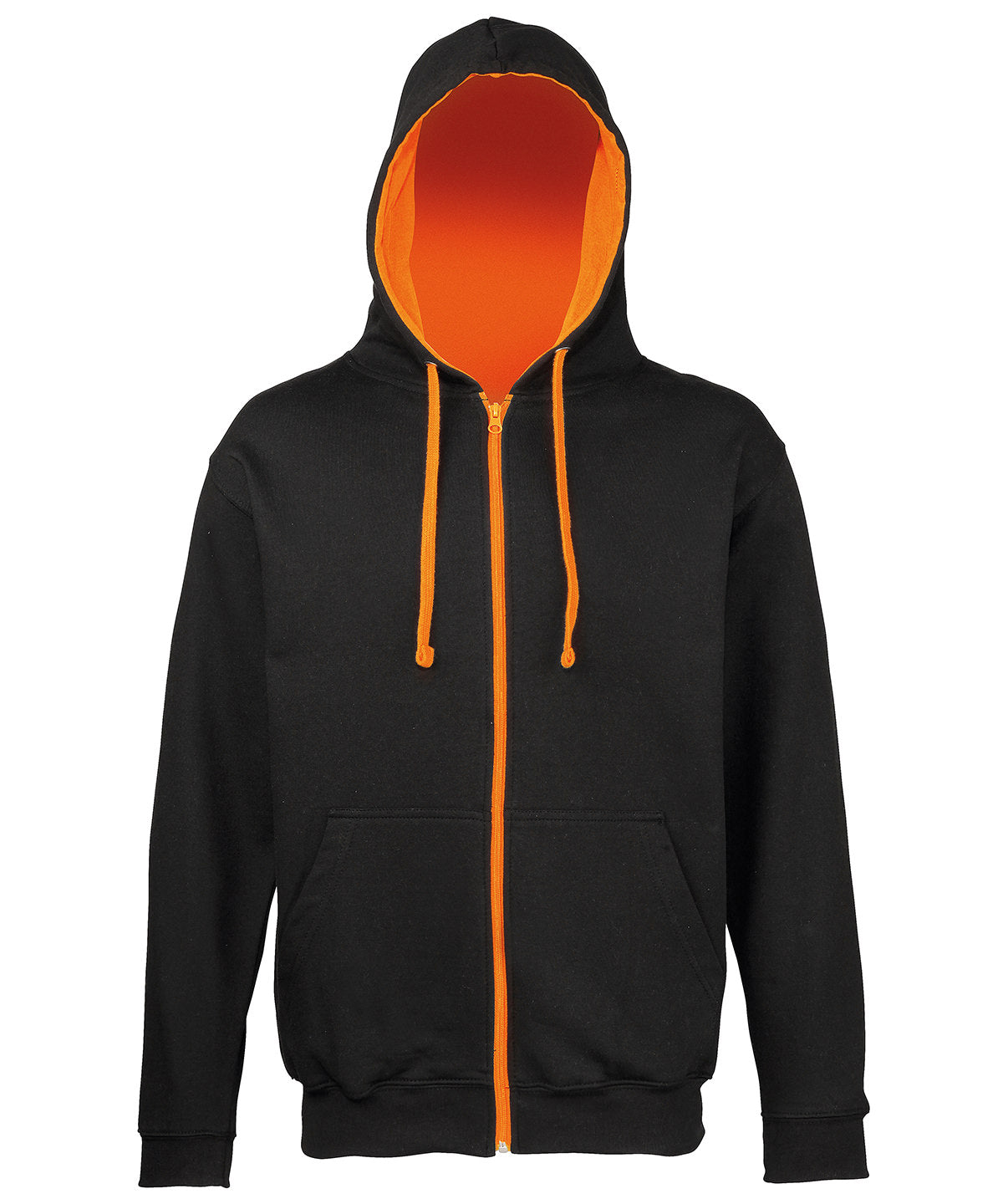 Varsity zoodie - Jet Black/Orange Crush