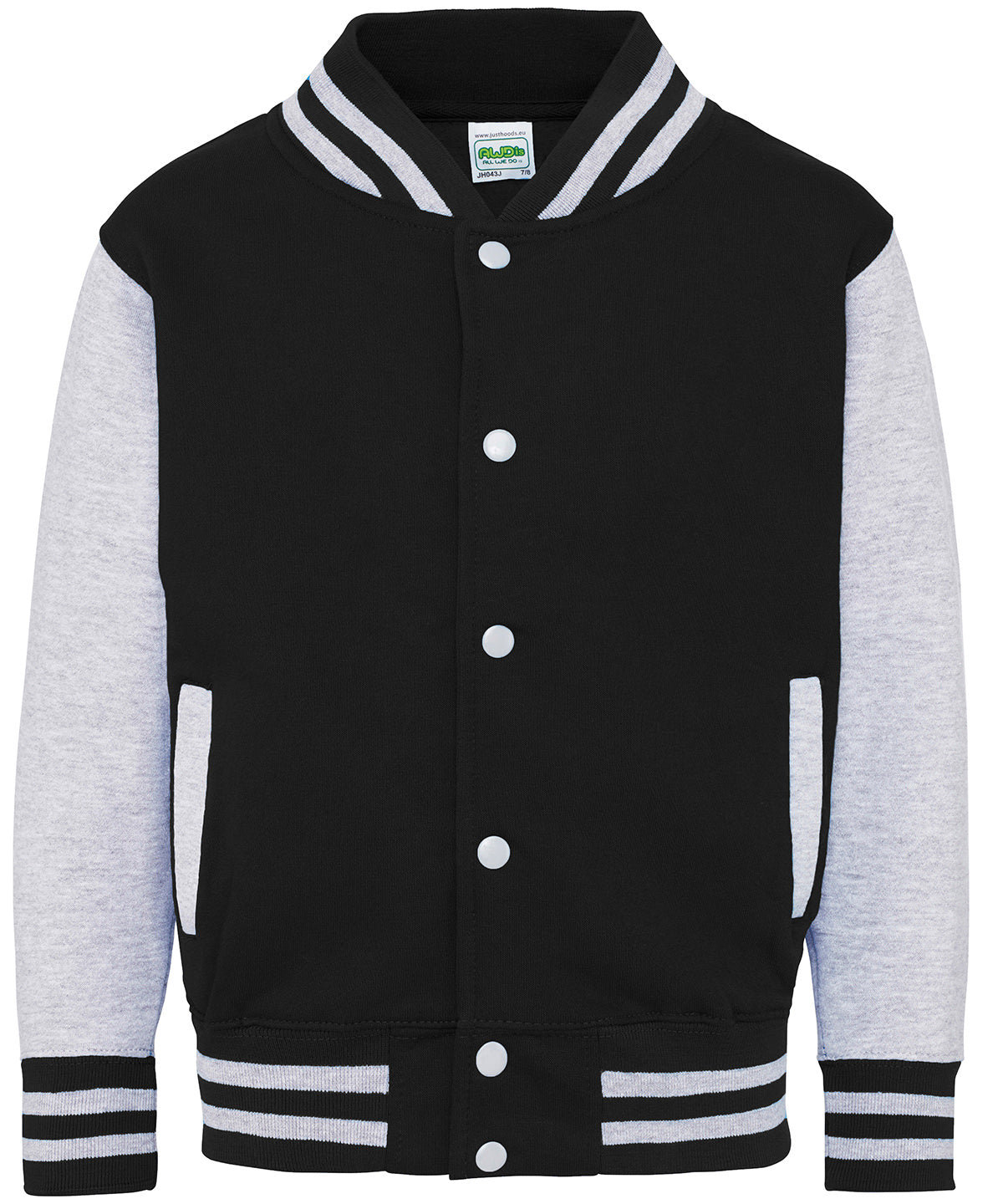Kids varsity jacket - Jet Black/Heather Grey