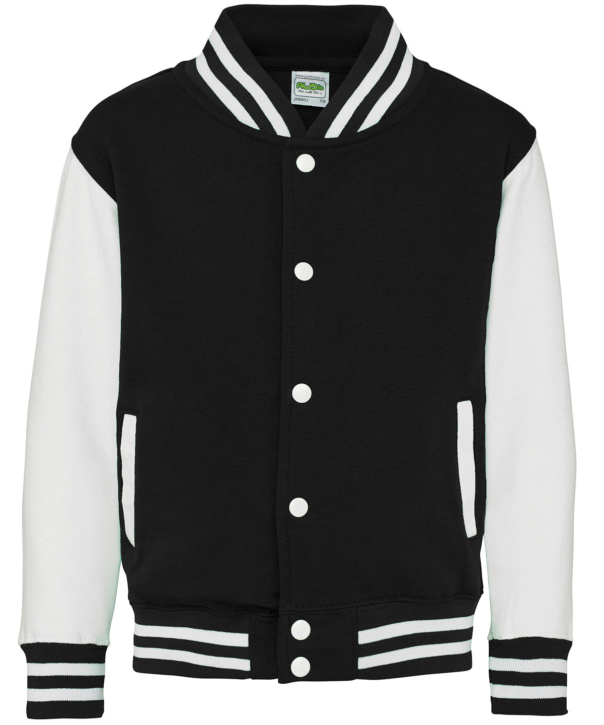 Kids varsity jacket - Jet Black/White