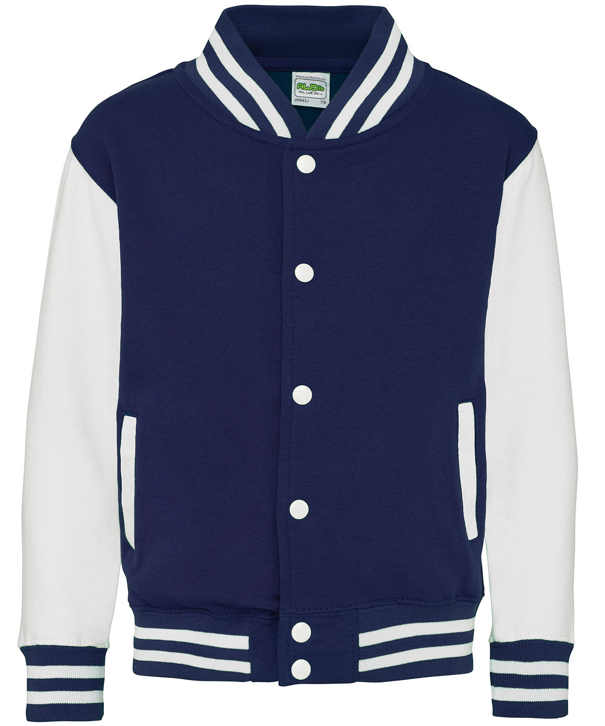 Kids varsity jacket - Oxford Navy/White
