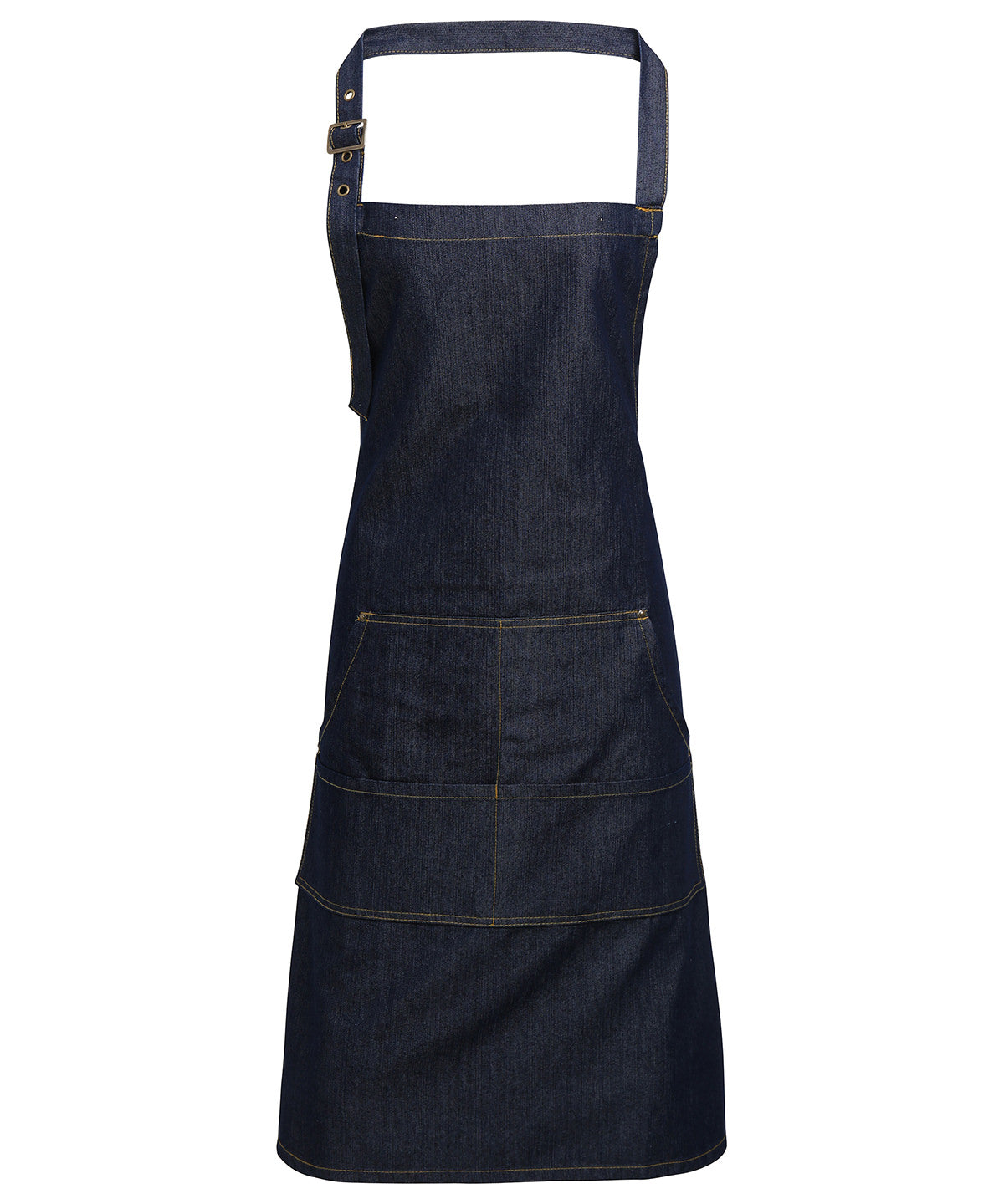 Jeans stitch bib apron - Indigo Denim