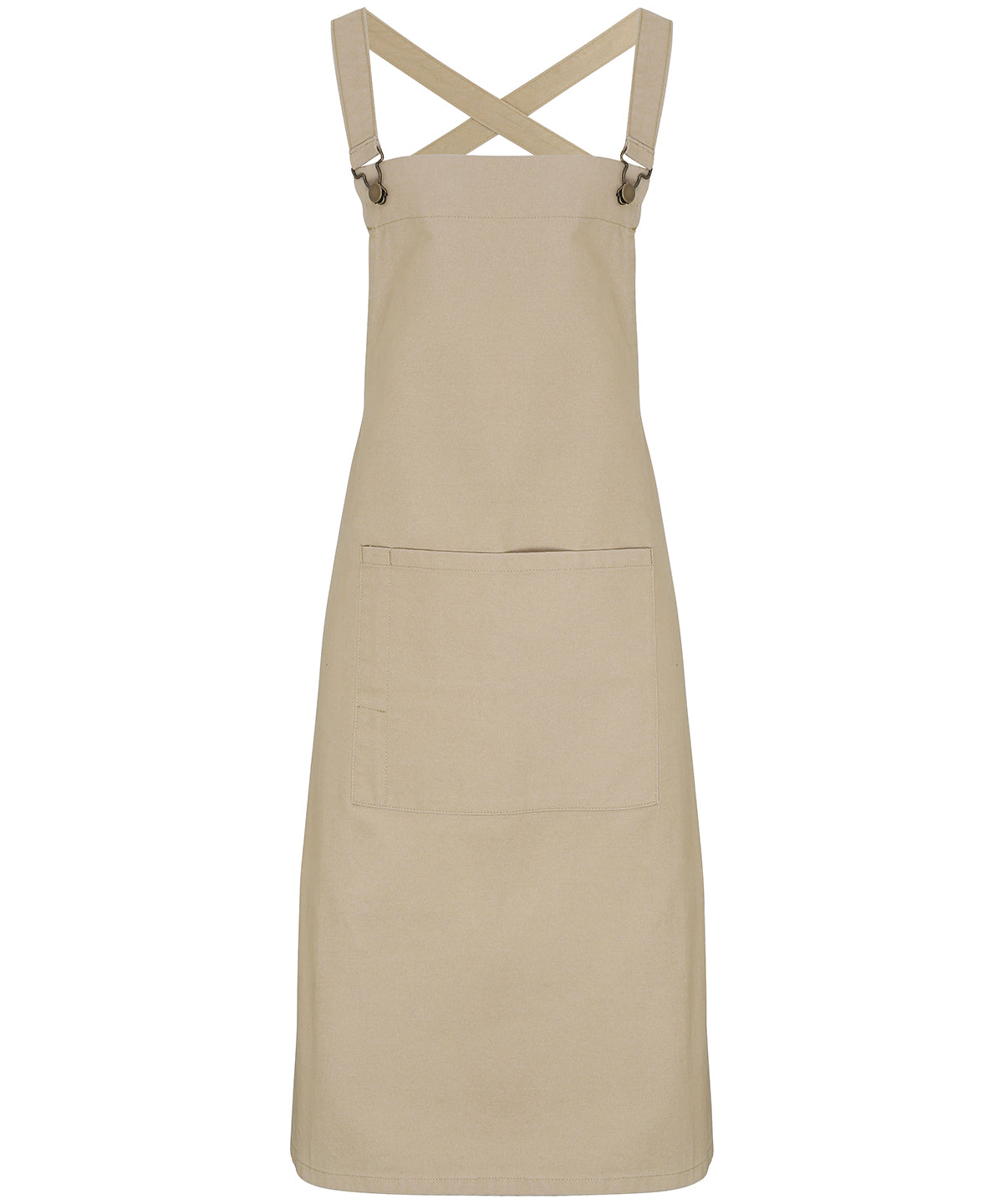Cross back 'barista' bib apron - Khaki