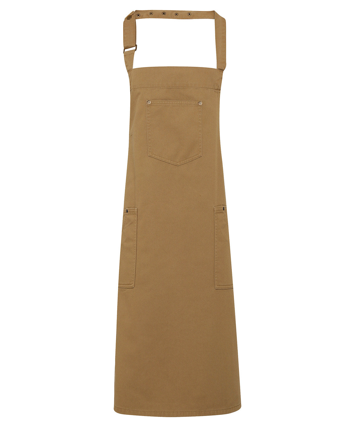 Chino cotton bib apron - Khaki