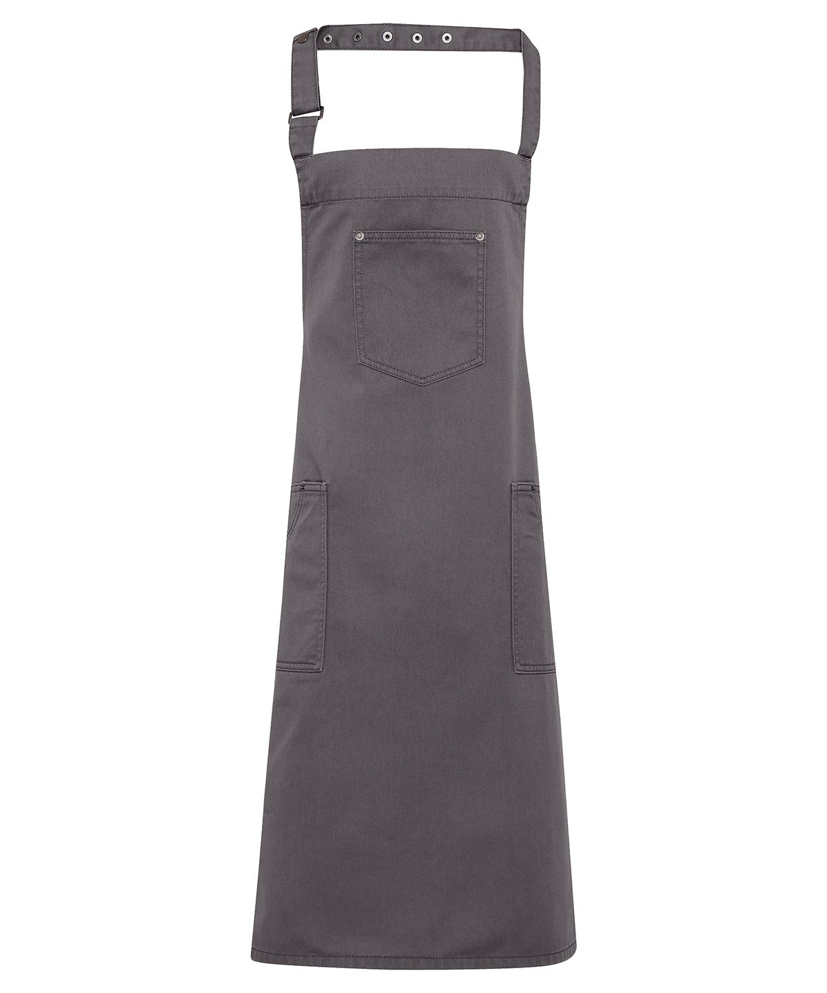 Chino cotton bib apron - Steel