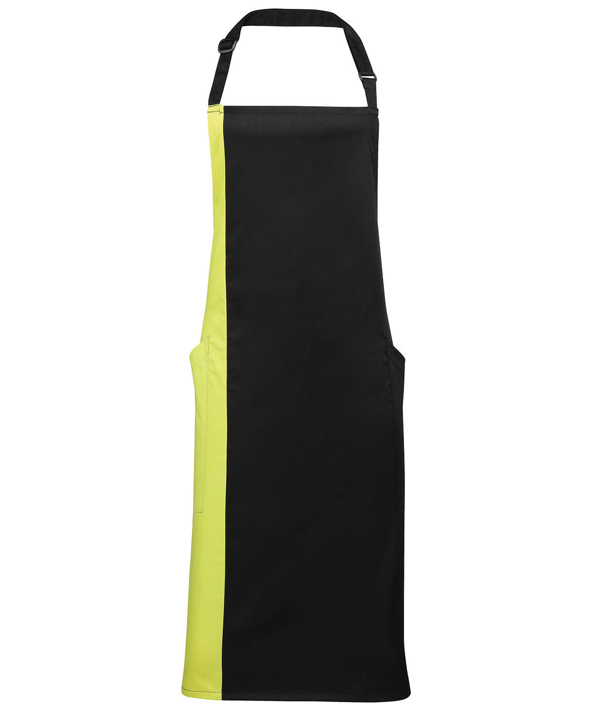 Contrast bib apron - Black/Lime