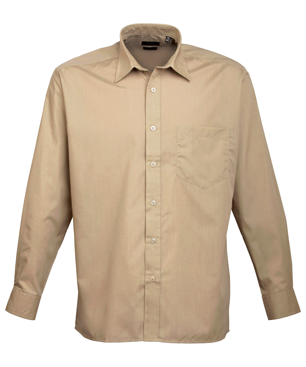 Long sleeve poplin shirt - Khaki