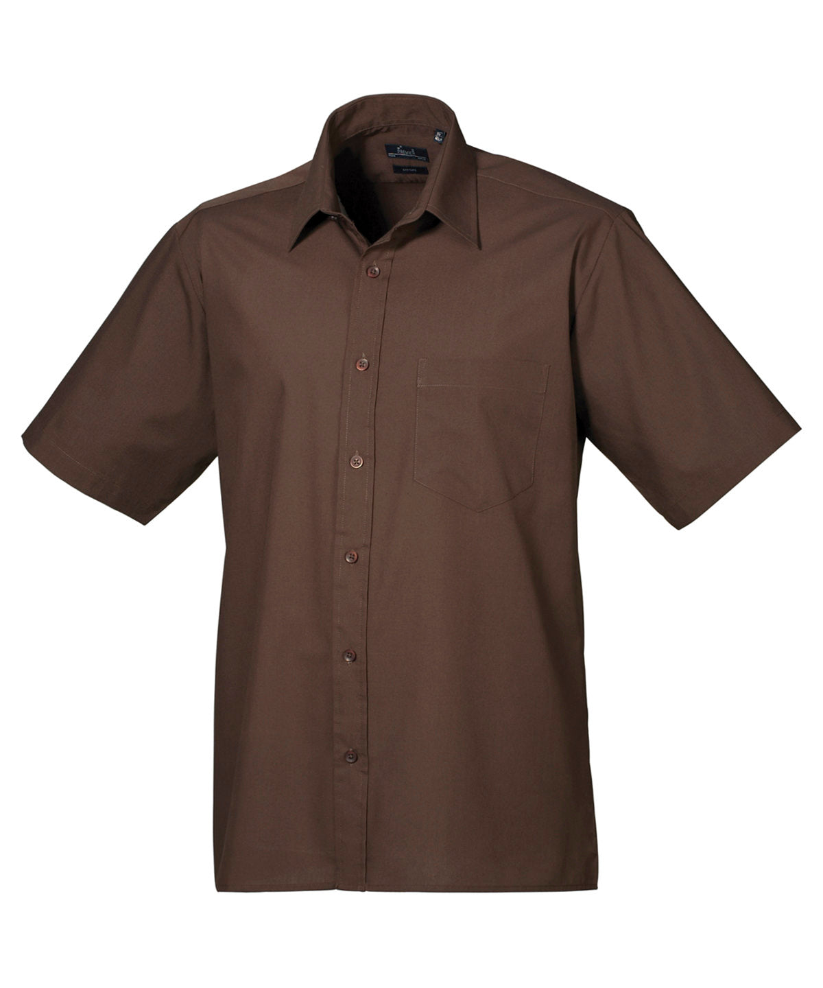 Short sleeve poplin shirt - Brown