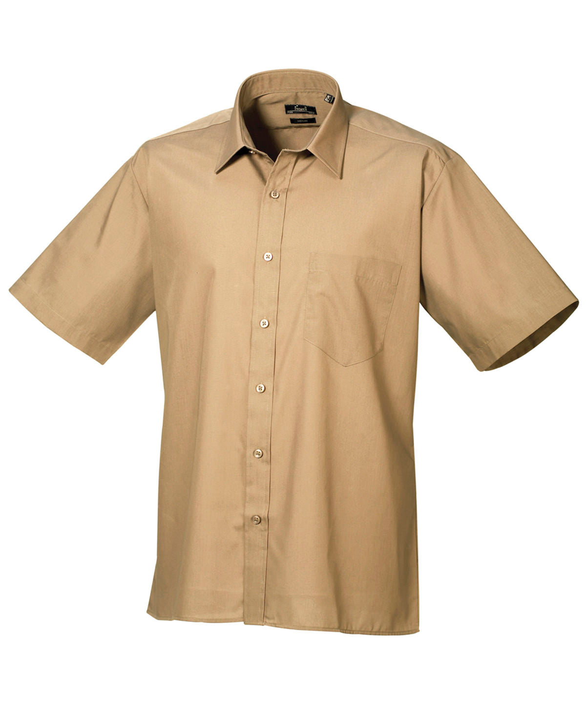 Short sleeve poplin shirt - Khaki