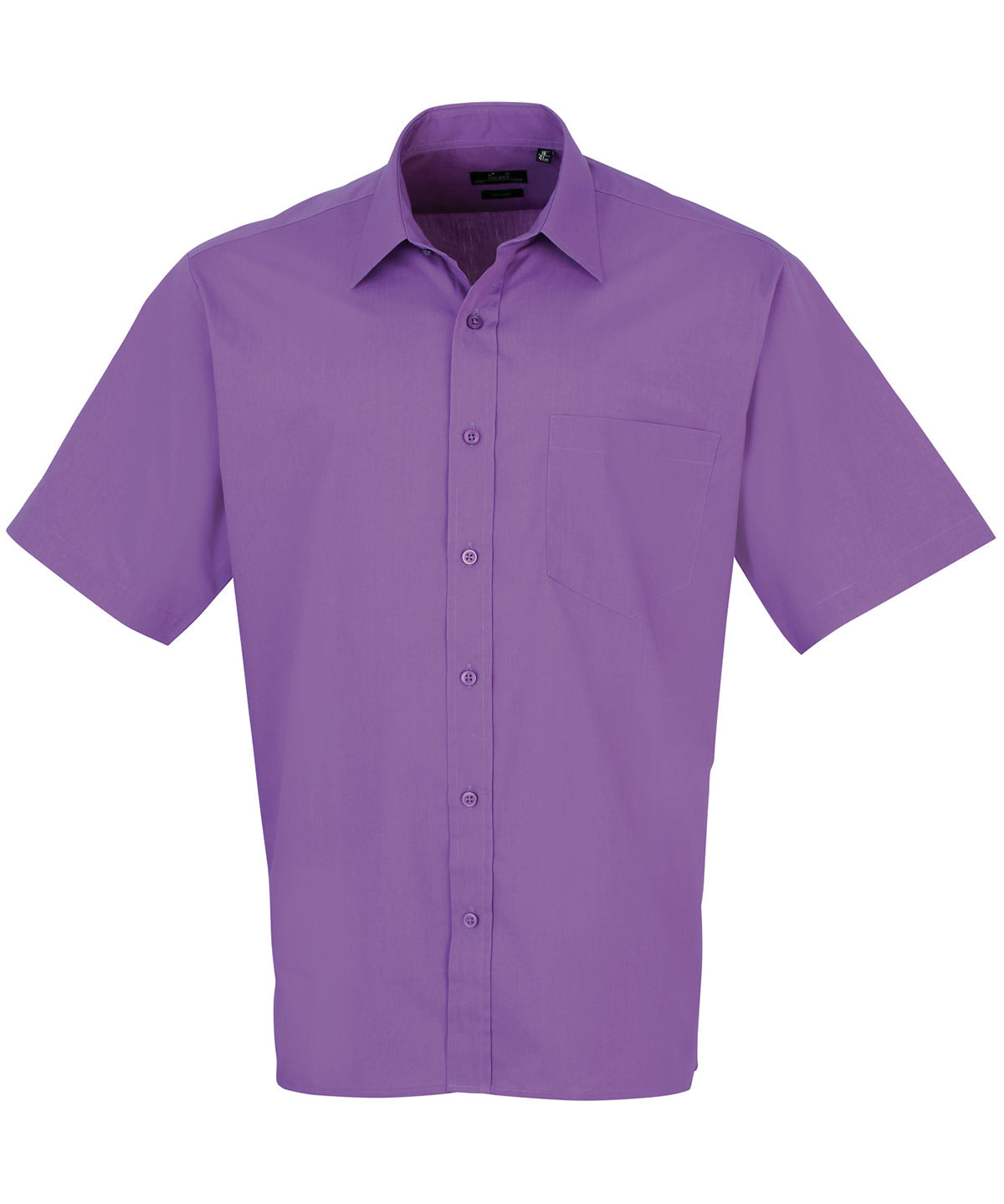 Short sleeve poplin shirt - Rich Violet