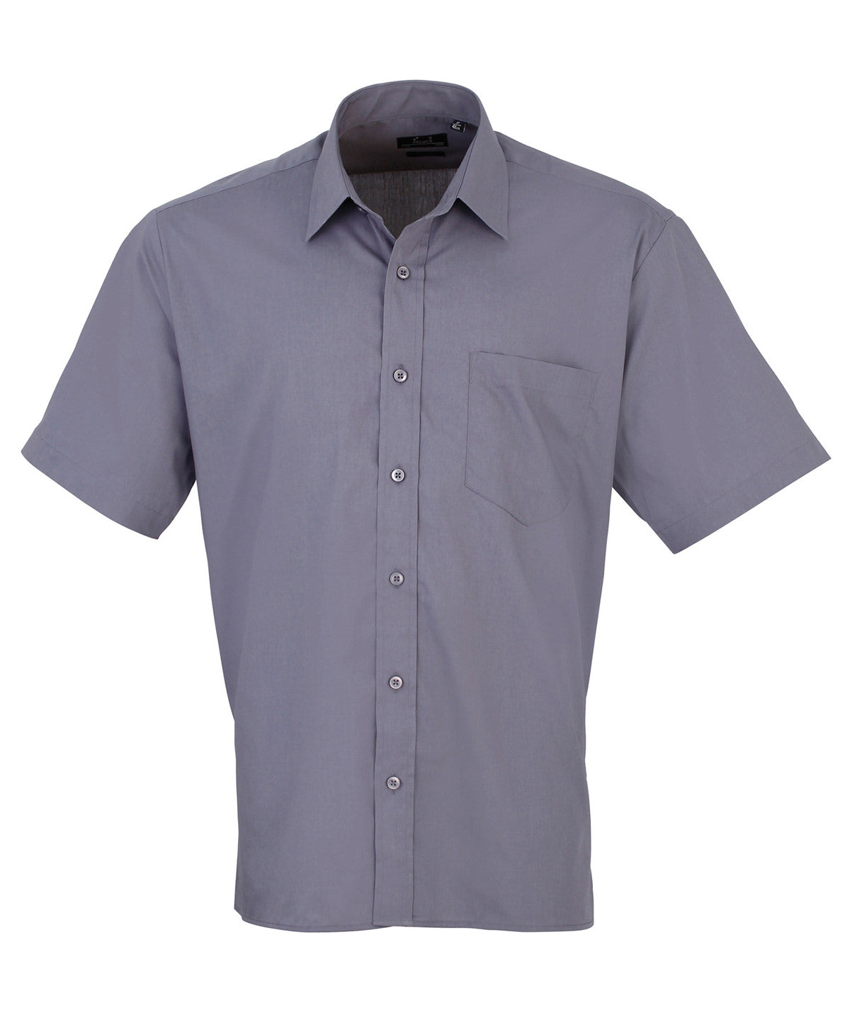 Short sleeve poplin shirt - Steel