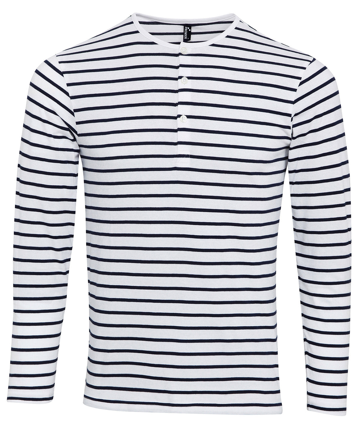 Long John roll-sleeve tee - White/Navy