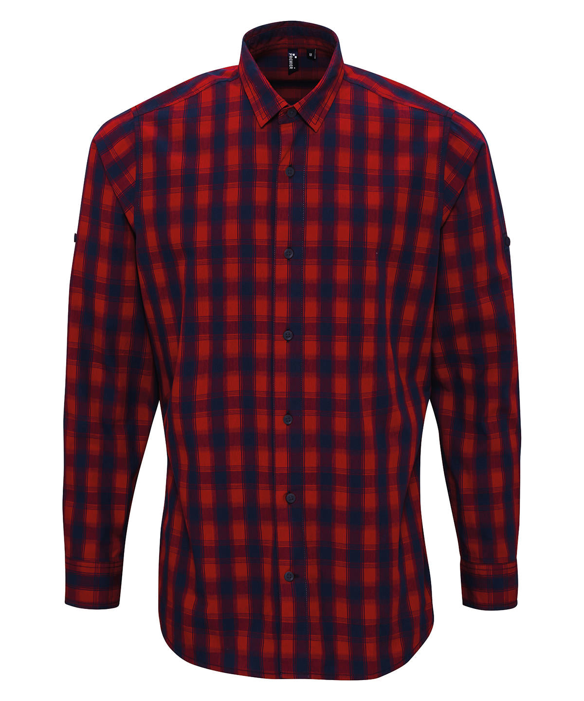 Mulligan check cotton long sleeve shirt - Red/Navy