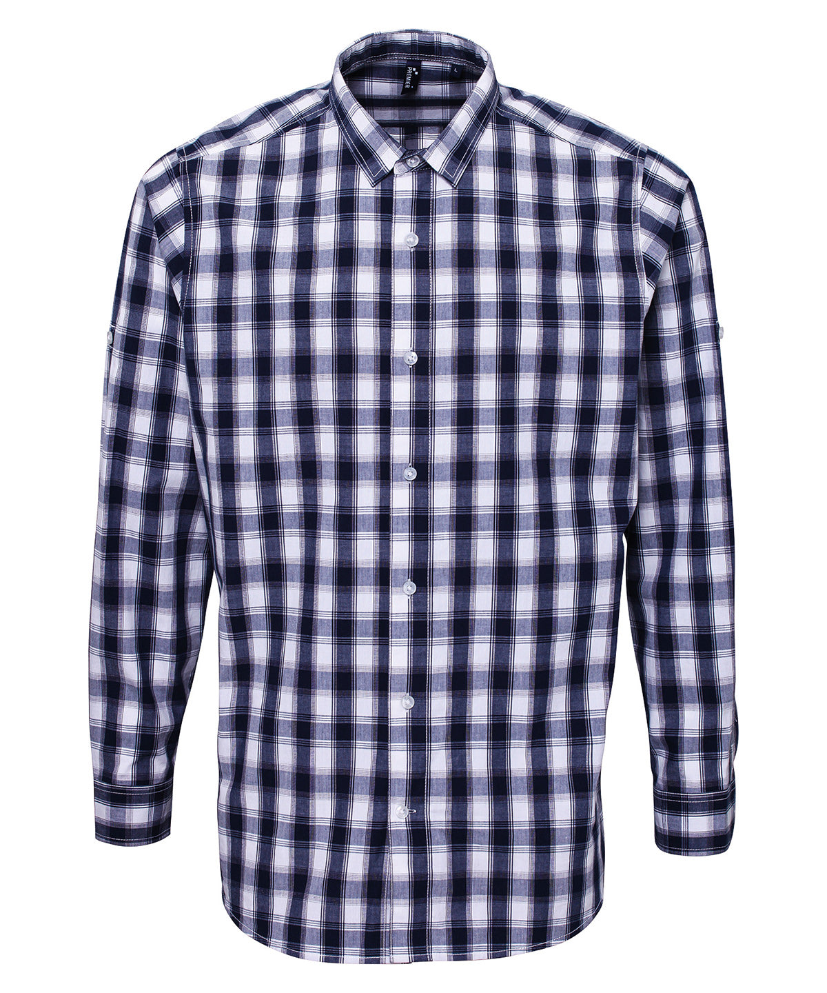 Mulligan check cotton long sleeve shirt - White/Navy