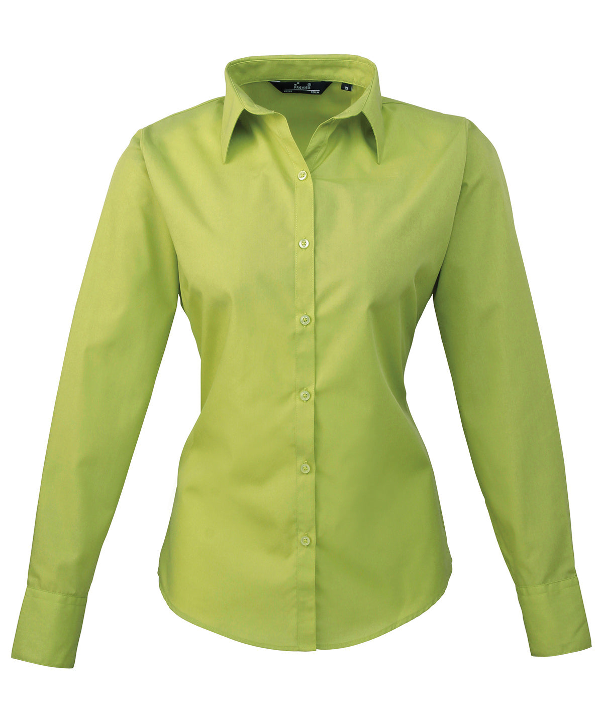 Women's poplin long sleeve blouse - Lime