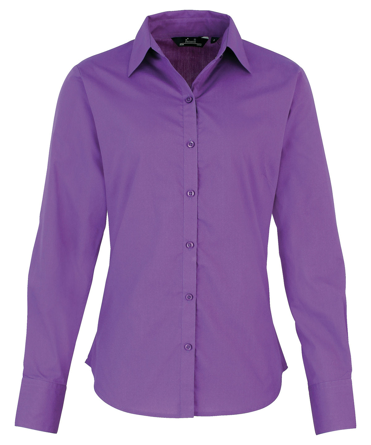Women's poplin long sleeve blouse - Rich Violet