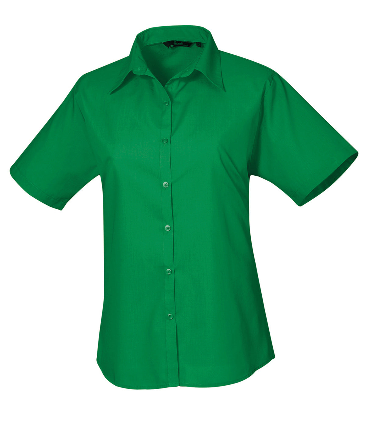 Women's short sleeve poplin blouse - Emerald