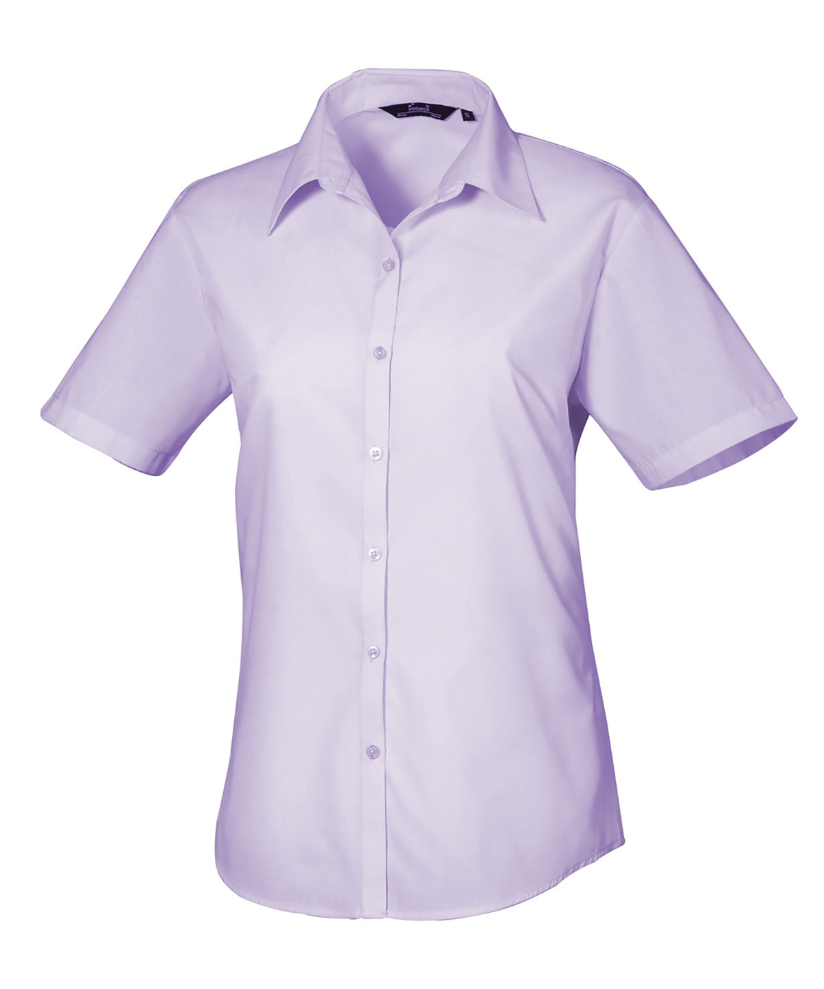Women's short sleeve poplin blouse - Lilac