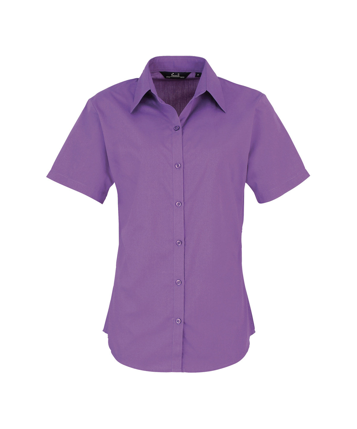 Women's short sleeve poplin blouse - Rich Violet