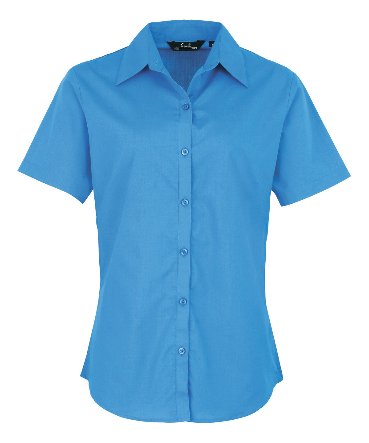 Women's short sleeve poplin blouse - Sapphire